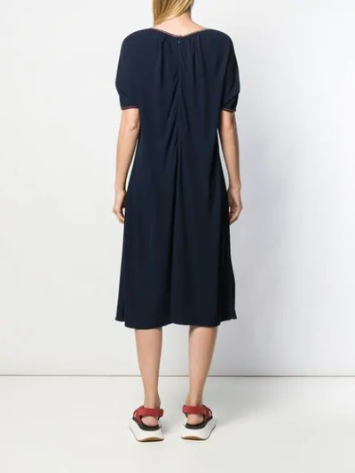 Shop Marni Knitted T-shirt Dress In Blue