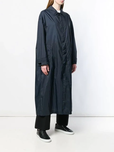 Shop Mackintosh Navy Nylon Oversized Coat Lm-100b In Blue