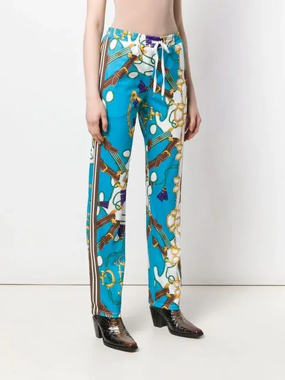 Shop P.a.r.o.s.h Printed Trousers In Blue