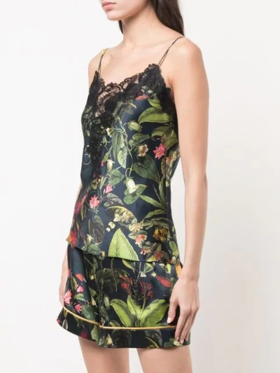 Shop Oscar De La Renta Botanical Print Cami Top In Navy Multi