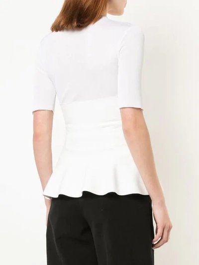 Shop Proenza Schouler Matte Viscose Peplum Knit Top In White