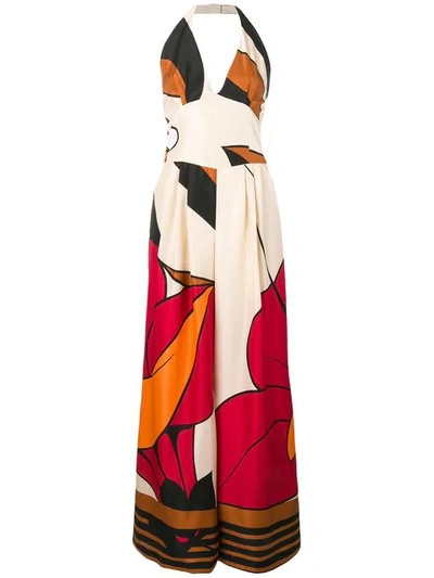 ALBERTA FERRETTI PRINTED JUMPSUIT - 大地色