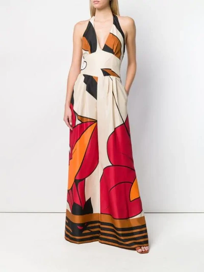 ALBERTA FERRETTI PRINTED JUMPSUIT - 大地色