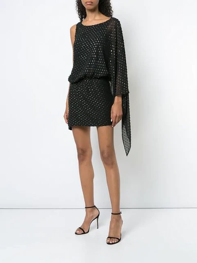 Shop Haney Asymmetric Short Dress In Black