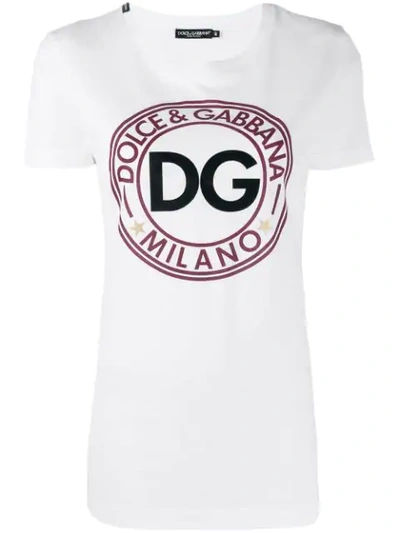 Shop Dolce & Gabbana Logo Print T-shirt In White