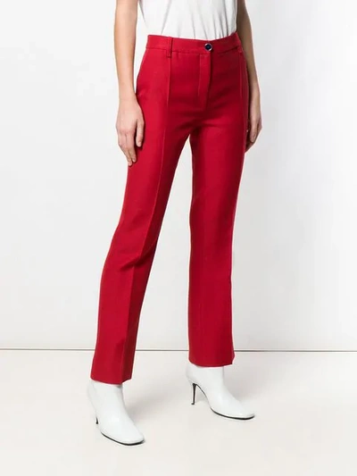 Shop Valentino Straight-leg Trousers In Red