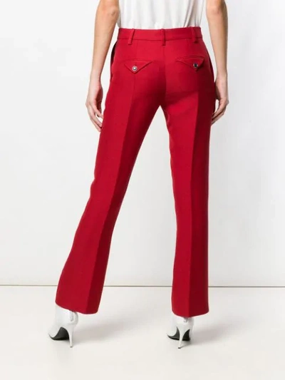 Shop Valentino Straight-leg Trousers In Red