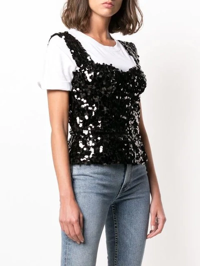 Shop Dolce & Gabbana Sequined Top In Black