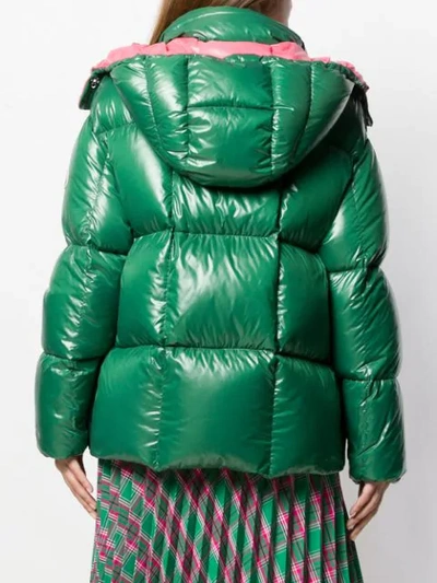 Shop Moncler Parana Hooded Coat In 854 Green