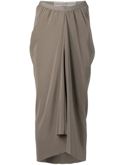 Shop Rick Owens Gathered Skirt In Grey