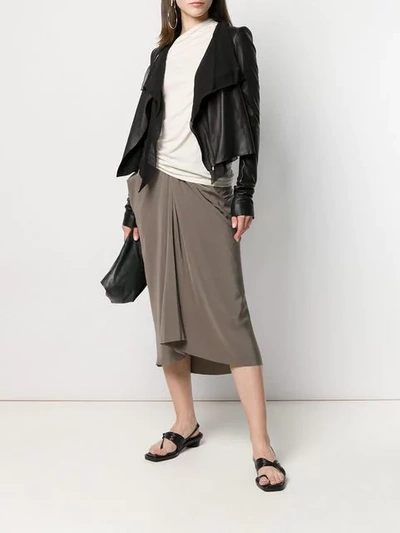 RICK OWENS GATHERED SKIRT - 灰色