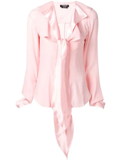 Shop Calvin Klein 205w39nyc Pussy Bow Blouse In Pink