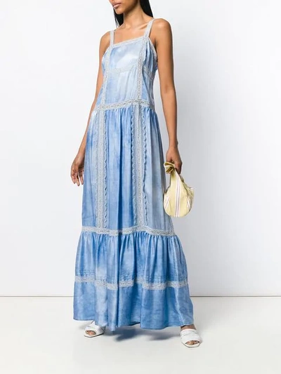 Shop Wandering Lace Trim Maxi Dress In Blue