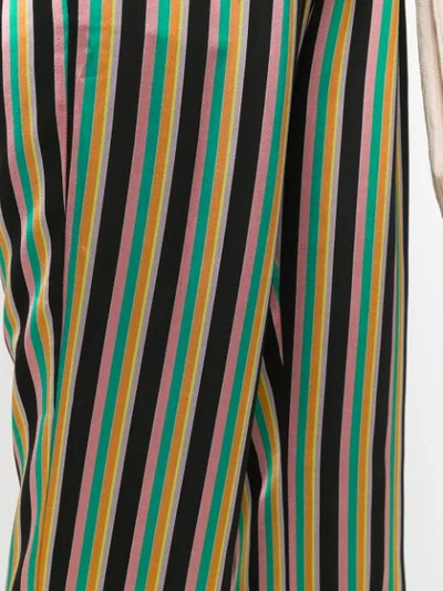 Shop Pinko Striped Flare Trousers In Black