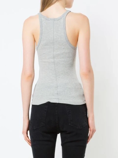 Shop Re/done Ribbed Tank Top In Grey