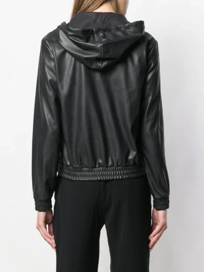 Shop Michael Michael Kors Hooded Zipped Jacket In Black