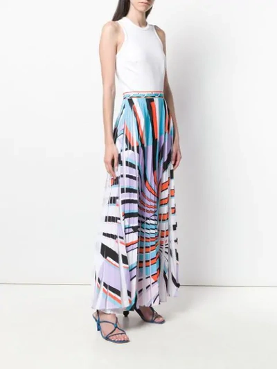 Shop Emilio Pucci Shell Print Pleated Maxi Dress - White