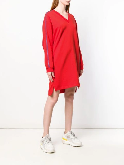 Shop Kenzo Short Sweatshirt Dress - Red
