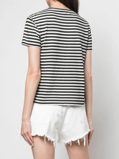 Shop Amo Striped Twist T-shirt - Brown