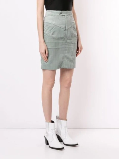 Shop Isabel Marant High Waisted Corduroy Skirt In Green