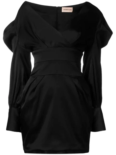 Shop Alexandre Vauthier Draped Mini Dress In Black