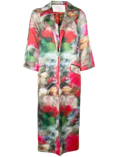 Shop Adam Lippes Floral Coat In Multicolour