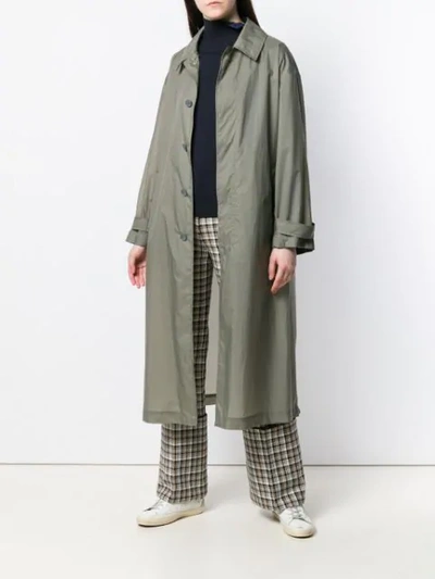 Shop Mackintosh Slate Nylon Oversized Coat Lm-100b In Grey