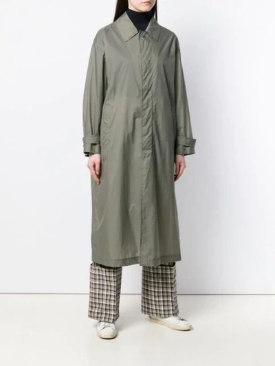 Shop Mackintosh Slate Nylon Oversized Coat Lm-100b In Grey