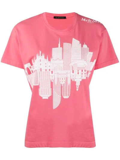 Shop Mr & Mrs Italy Landmark Print T-shirt In Pink