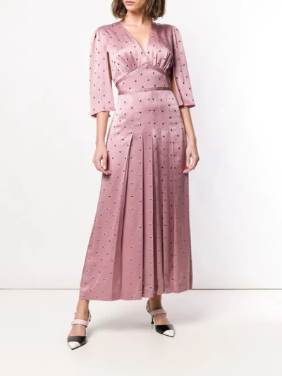 Shop Fendi Studded Flared Maxi Dress In Pink