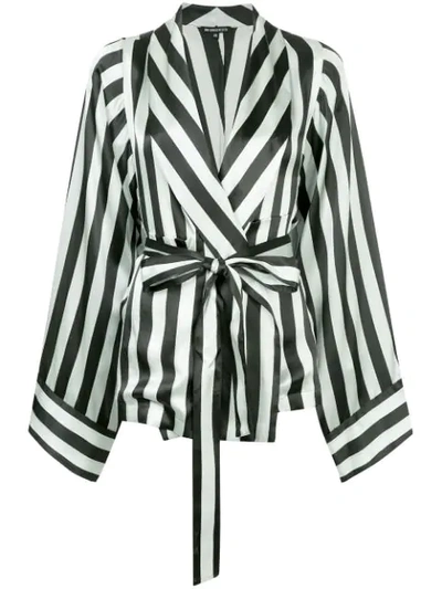 Shop Ann Demeulemeester Striped Wrap In Black