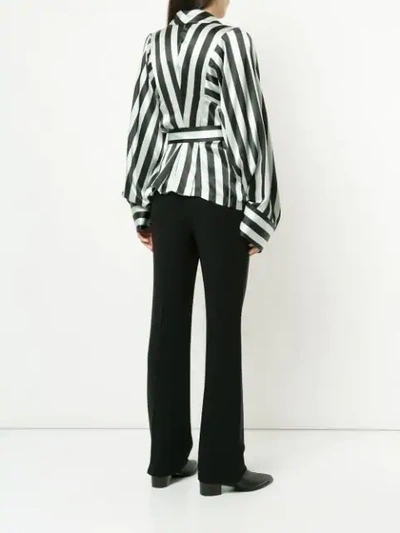 Shop Ann Demeulemeester Striped Wrap In Black