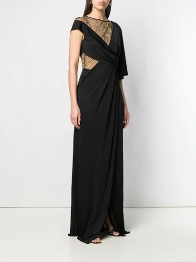 VERSACE COLLECTION WRAP STYLE EVENING DRESS - 黑色