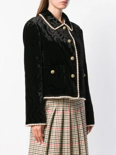 Shop Gucci Bead Trim Jacket In Black