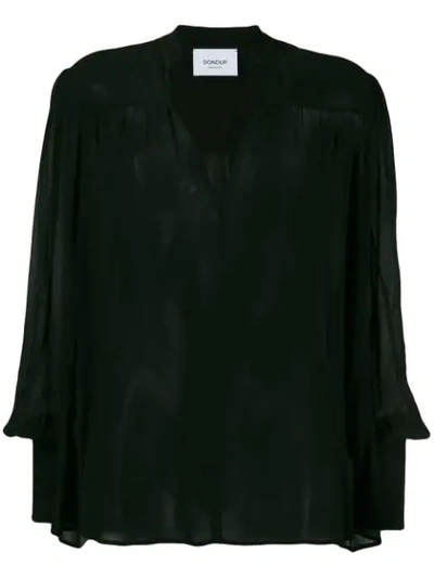 Shop Dondup V-neck Blouse In Black