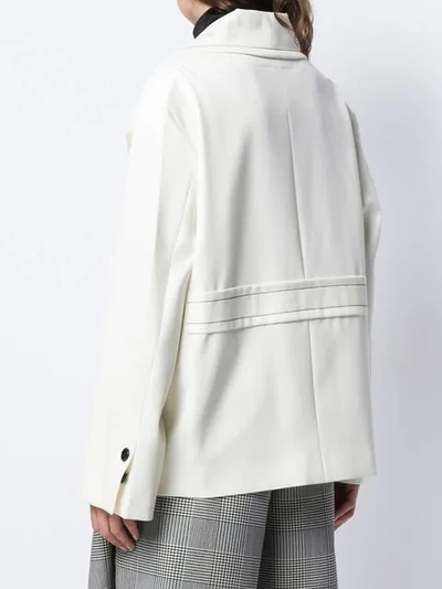 Shop Mm6 Maison Margiela Contrast Stitch Blazer In White