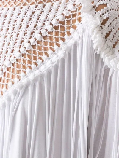 Shop Amir Slama Fringed Dress In White