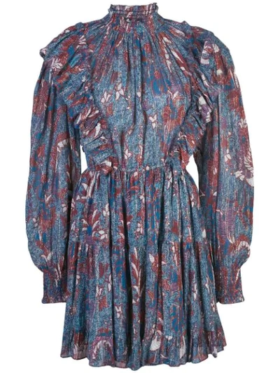 Shop Ulla Johnson Floral Print Dress In Blue