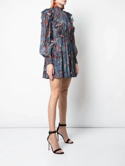 Shop Ulla Johnson Floral Print Dress In Blue