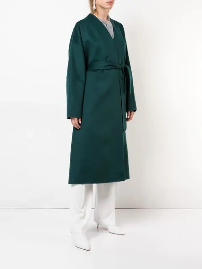 ZIMMERMANN DOUBLE-BREASTED BELTED COAT - 绿色