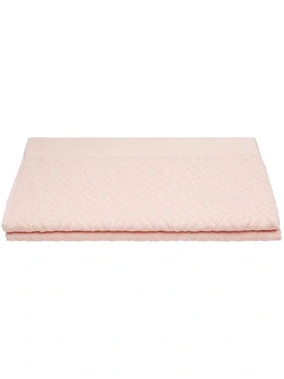 Shop Fendi Ff Logo Beach Towel In Pink