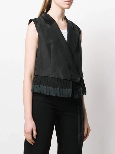 Shop Ann Demeulemeester Pleated Panel Gilet In Black