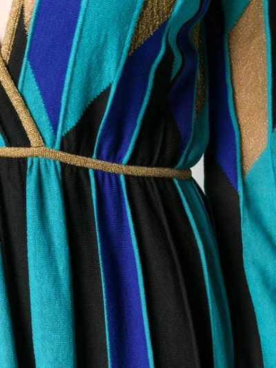 Shop M Missoni Printed Knit Maxi Dress In Blue