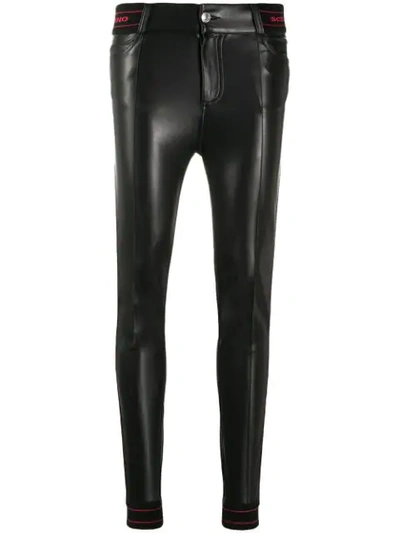 Shop Ermanno Scervino Contrast Band Skinny Trousers In Black