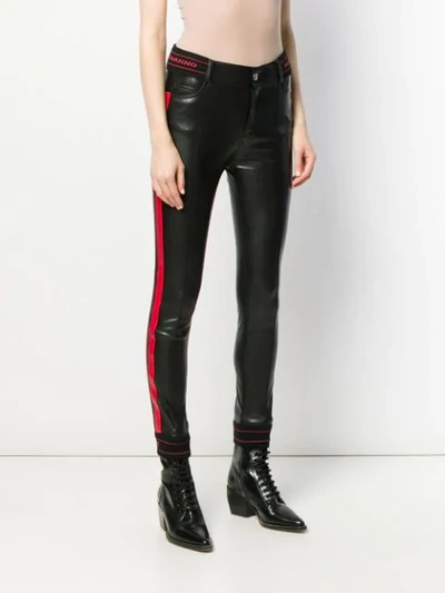 Shop Ermanno Scervino Contrast Band Skinny Trousers In Black