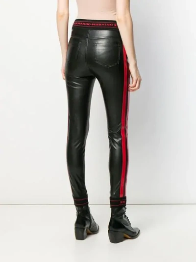 Shop Ermanno Scervino Contrast Band Skinny Trousers In Black