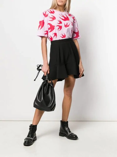 Shop Mcq By Alexander Mcqueen Swallow Print T-shirt In 5555  Miami Pink