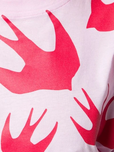 Shop Mcq By Alexander Mcqueen Swallow Print T-shirt In 5555  Miami Pink