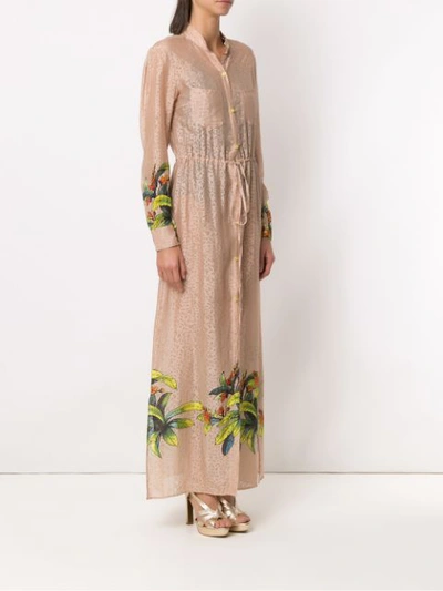 Shop Amir Slama Printed Beach Dress In Neutrals