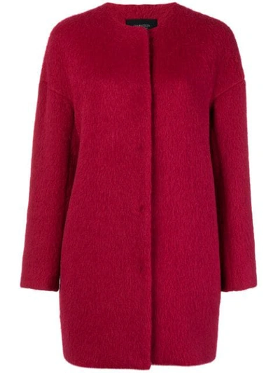 Shop Giambattista Valli Textured Coat In 600 Rouge